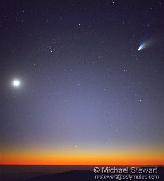 Comet Hale-Bopp at Sunset